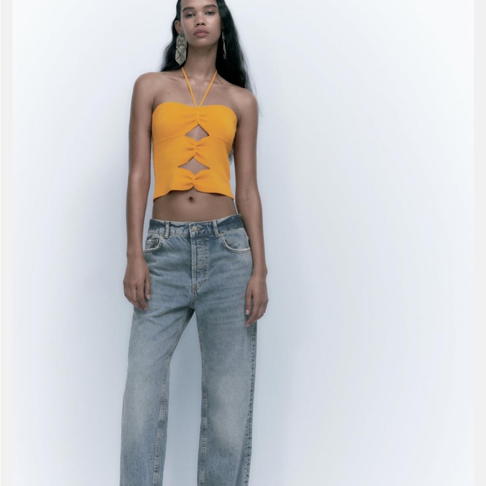 Zara woman’s orange cut out crop top - Picture 6 of 12